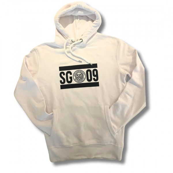 Hoodie - SG 09 - Weiss - Schwarzer Balken